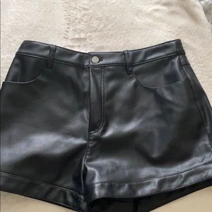 Faux leather shorts